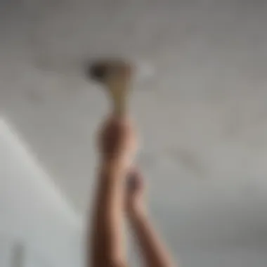 Visual representation of waterproof paint application on a bathroom ceiling