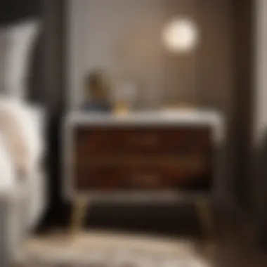 Sleek Contemporary Nightstand with Marble Top