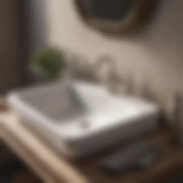 Well-maintained drop-in bathroom sink showcasing durability