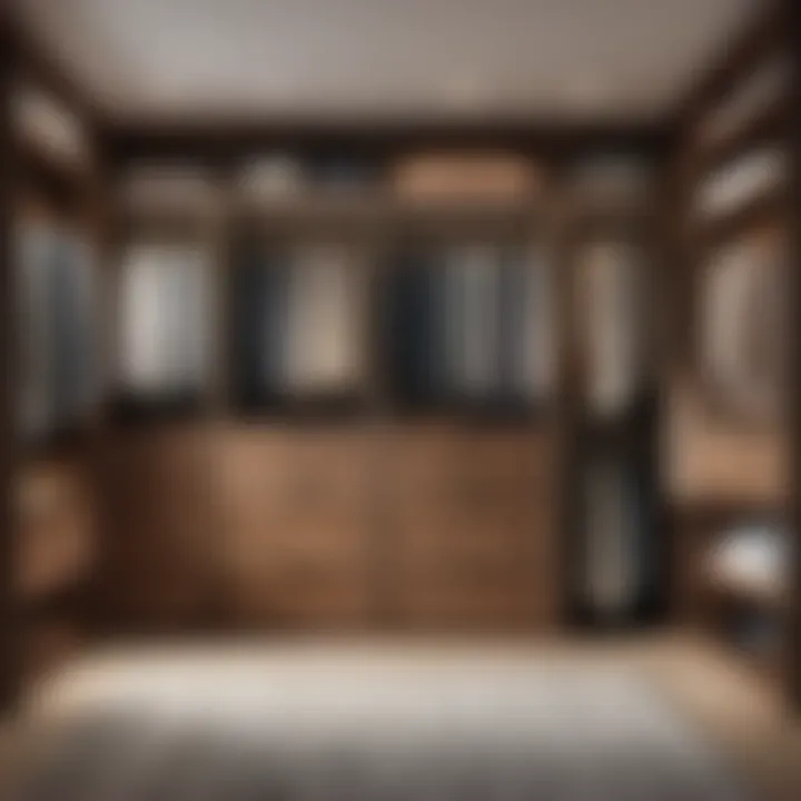Spacious wardrobe closet with organized storage solutions in a bedroom