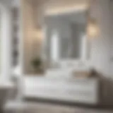 Elegant white bathroom cabinet with doors showcasing modern design