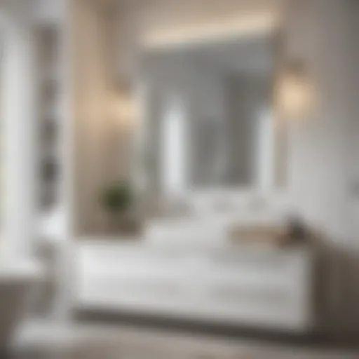 Elegant white bathroom cabinet with doors showcasing modern design