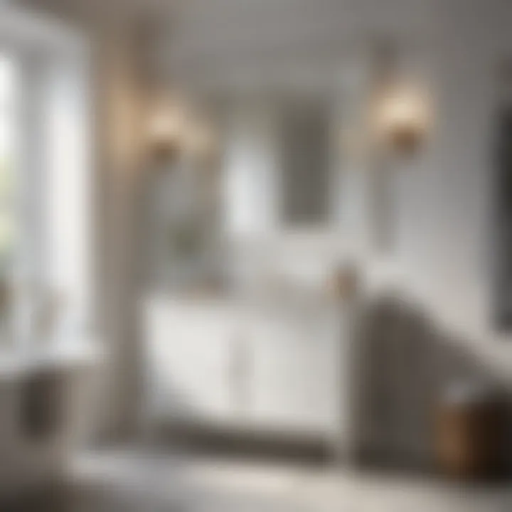 Enhancing Space with White Bathroom Cabinets Stylish white bathroom cabinet with doors in a spacious bathroom setting