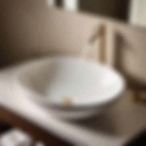 Mysterious white oval drop in a bathroom sink