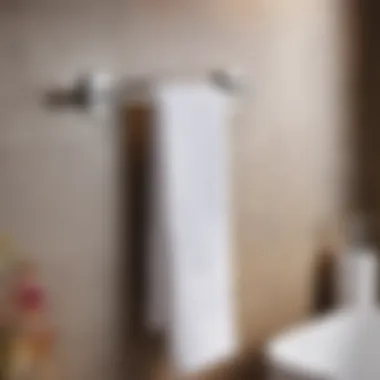 White towel rack installation process with tools