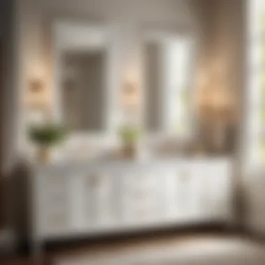 Elegant White Vanity with Quartz Top Minimalist White 72-inch Vanity with Quartz Countertop