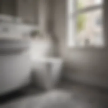 White waste basket placed strategically in a bathroom