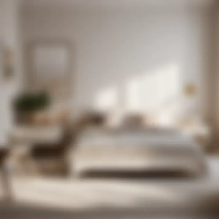 Minimalist bedroom with whitewashed furniture