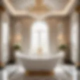 Elegant Wide Bathtub with Marble Accents