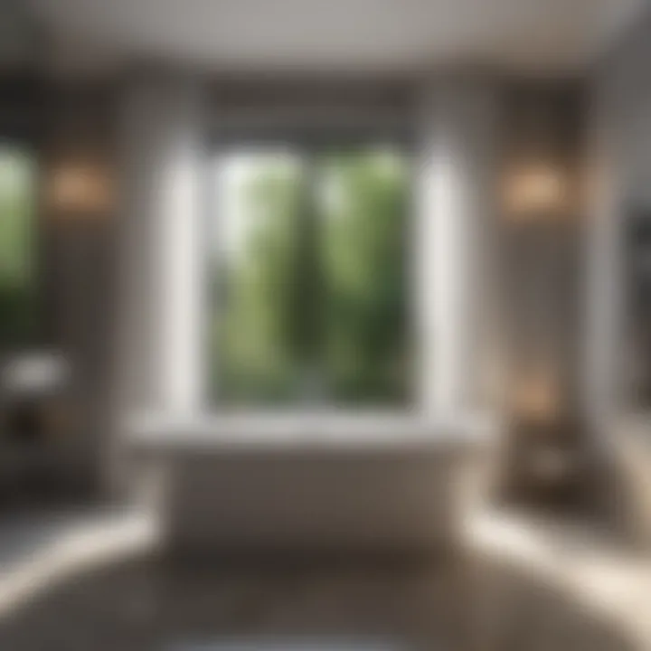 Luxurious wide bathtub in a modern bathroom