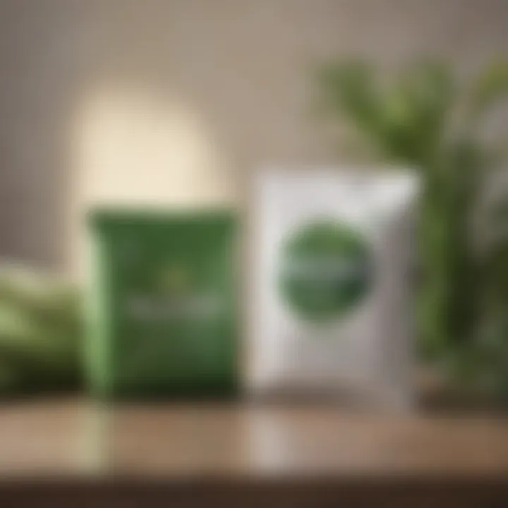 Eco-friendly symbols alongside Woolite packets highlighting their green credentials