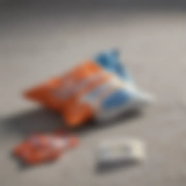 Woolite packets arranged with various fabric types showing their compatibility