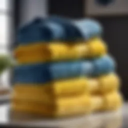 Sophisticated Yellow and Blue Towel Stack