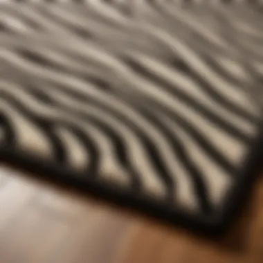 Intricate Zebra Print Design Close-up of intricate zebra pattern on a plush bathroom rug