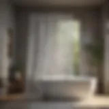 Serenity in Design: Zen Shower Curtain Elegant zen shower curtain in a serene bathroom setting
