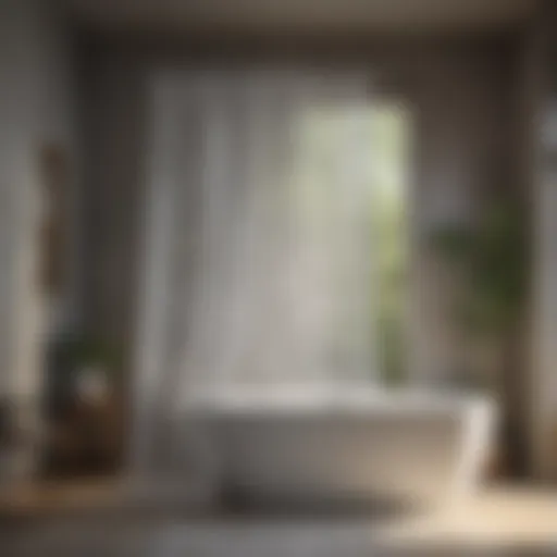 Serenity in Design: Zen Shower Curtain Elegant zen shower curtain in a serene bathroom setting